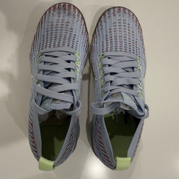 Women's Size 5 Nike Air Vapormax Flyknit 3 Hydrogen Blue White AJ6910-401 (NWB) - Picture 8 of 10